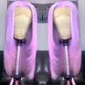 99J Burgundy Red Layered Lace Front Wig With Bangs Bone Straight Synthetic Lace Frontal Wigs 13x4 HD Glueless PrePlucked Cosplay