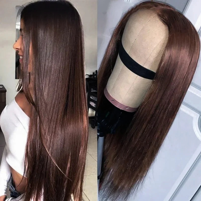 Grey Colored Straight Lace Front Wigs 13x4 180 Density PrePlucked Hd Lace Frontal Wigs Glueless For Women Synthetic And Blend
