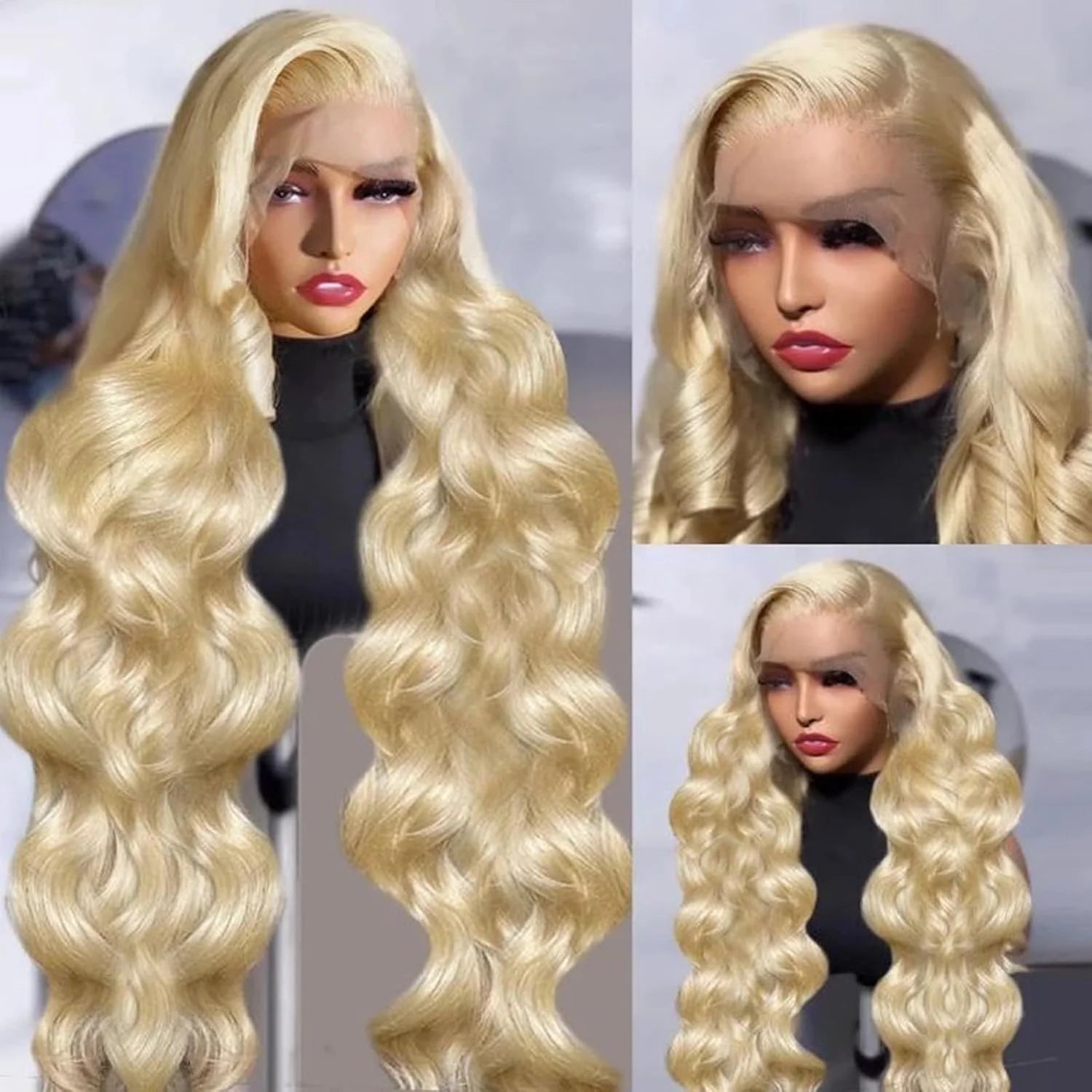 Human Hair Body Wave Blonde Lace Frontal Wigs